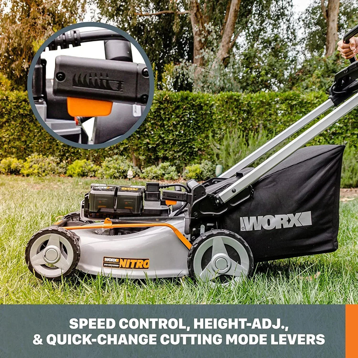 WORX Nitro 80V 21″ Cordless Self-Propelled Lawn Mower