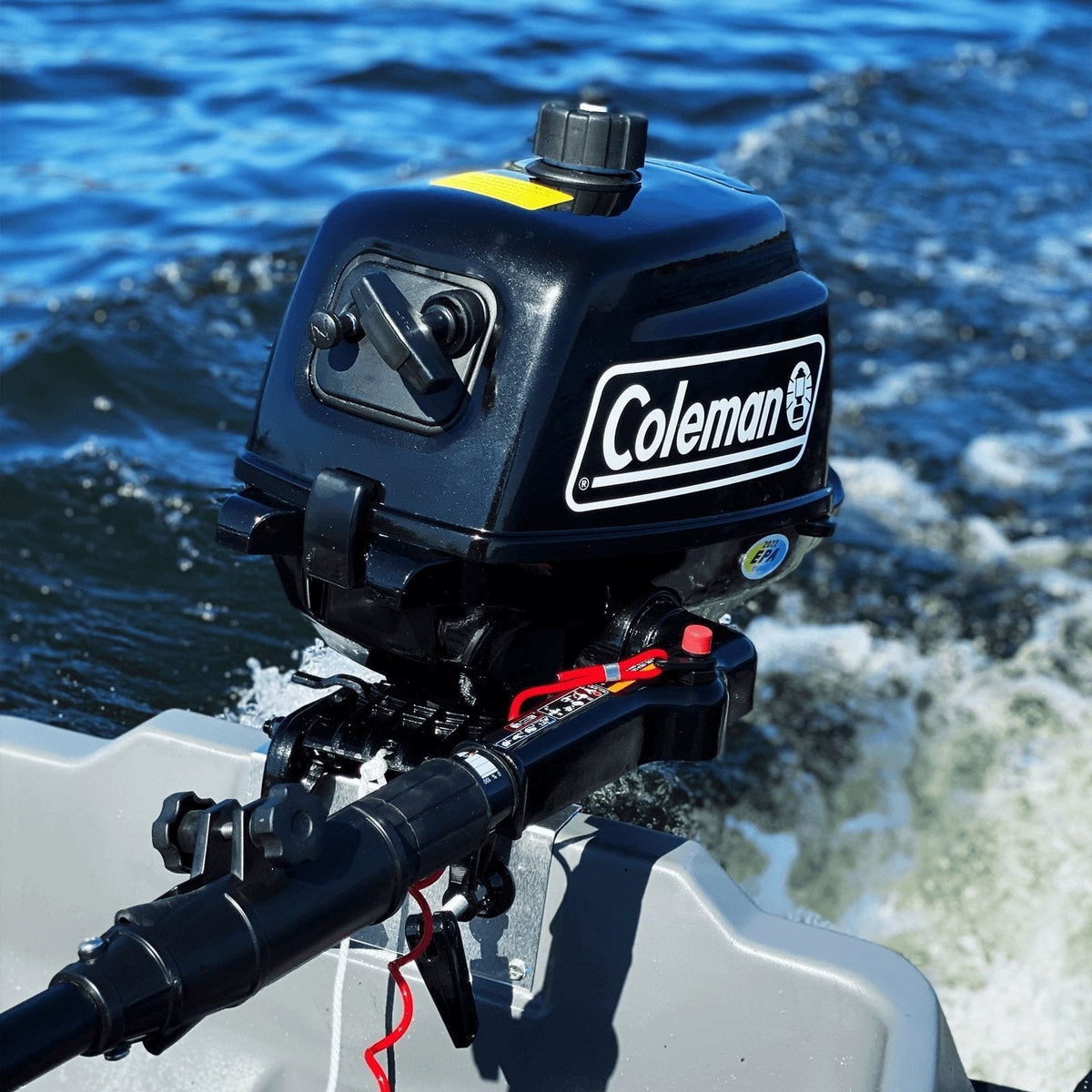 Coleman Powersports 5 HP 4 Stroke Outboard Boat Motor with Easy Pull Start F5BMS