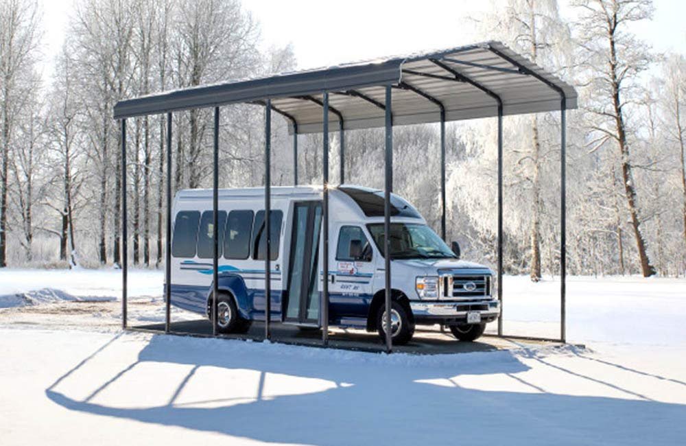 Arrow Carport, 14 ft. x 24 ft. x 14 ft. Charcoal 14′ x 24′ x 14′