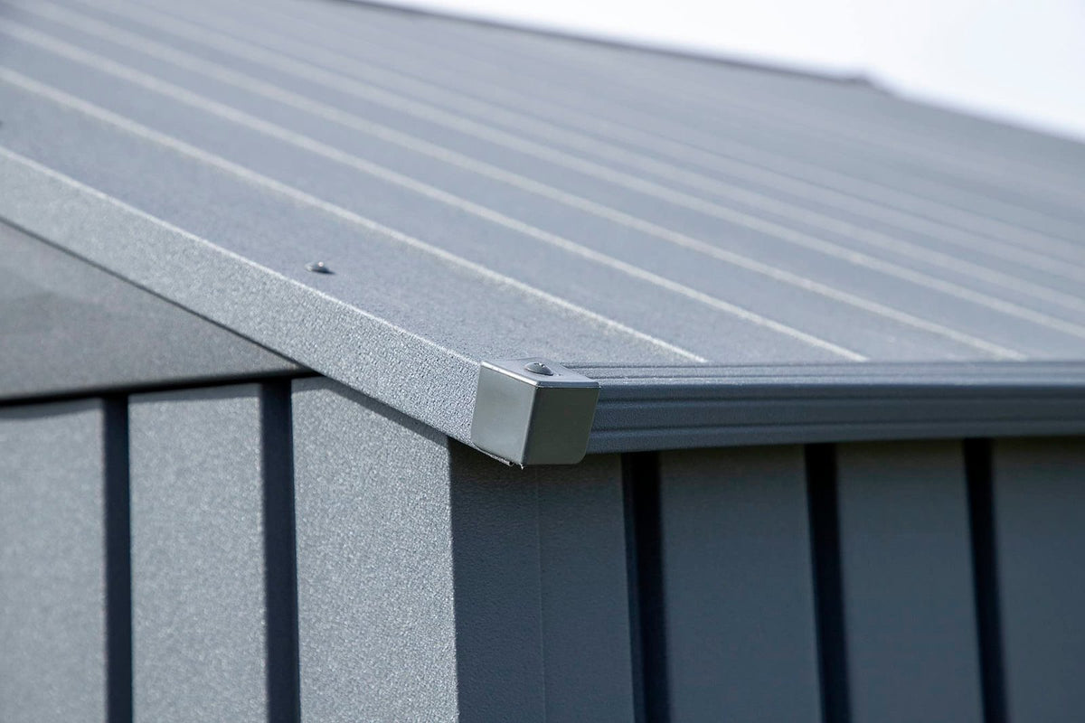 Arrow Shed Elite 14′ x 16′ Outdoor Lockable Gable Roof Steel Storage Shed Building, Anthracite
