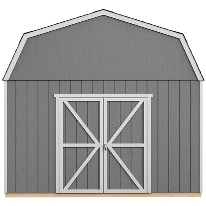 Handy Home Products Hudson 12×12 Do-it-Yourself Wooden Storage Shed Brown Without Floor