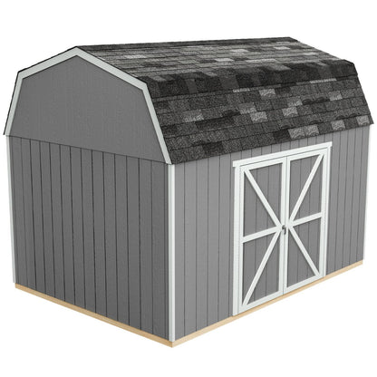 Handy Home Products Braymore 10×16 Do-It-Yourself Wooden Storage Shed Without Floor