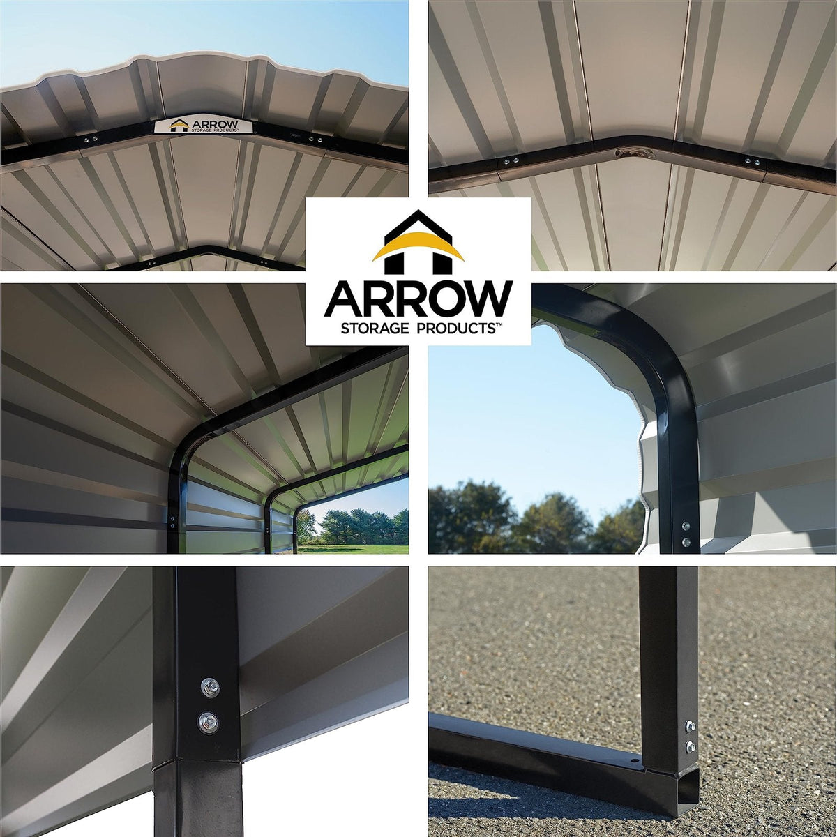 Arrow Carport, 12 ft. x 29 ft. x 9ft. Eggshell 12′ x 29′ x 9′